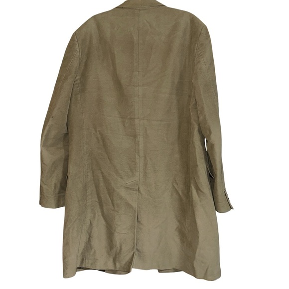 Banana Republic Men's Tan Trench Coat Velvet Size Large - Picture 7 of 15
